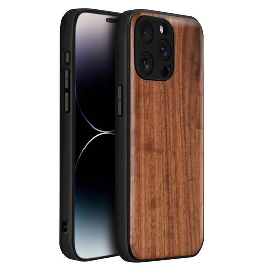 ZJL Compatible with iPhone 14 Pro Max Case Wood Case Natural Walnut Cover [Yellowing Resistant] Wooden Shockproof Phone Cases for Apple iPhone 14 Promax 6.7 Inch (Walnut 14Promax)
